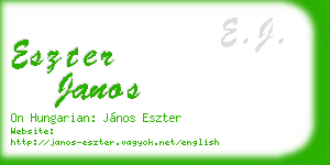 eszter janos business card