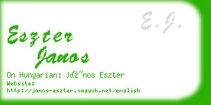 eszter janos business card